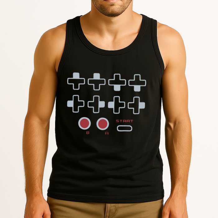 Cheat Code Contra Password Retro Game Gamer Gaming Tank Top