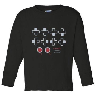 Cheat Code Contra Password Retro Game Gamer Gaming Toddler Long Sleeve Shirt