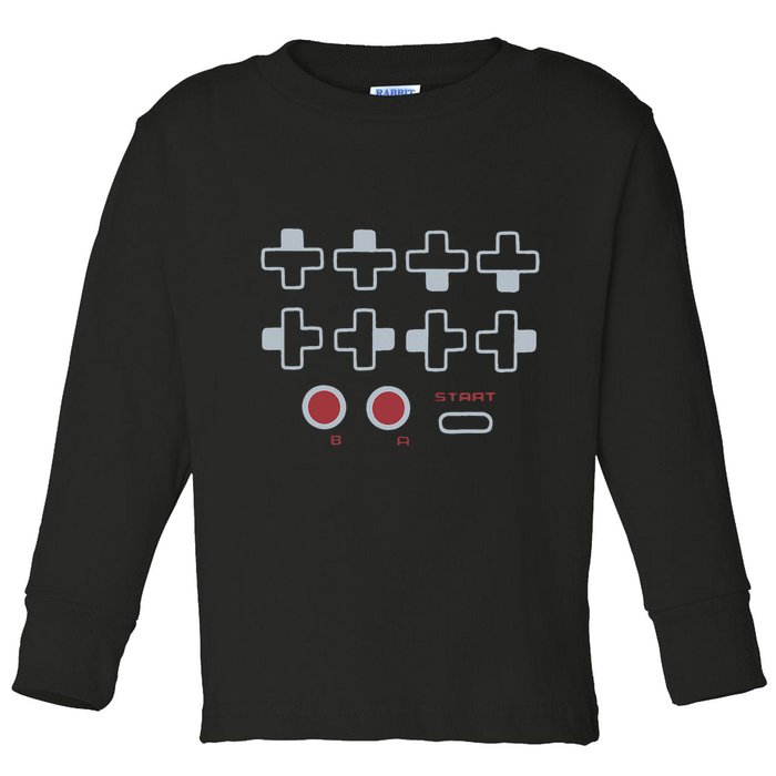Cheat Code Contra Password Retro Game Gamer Gaming Toddler Long Sleeve Shirt