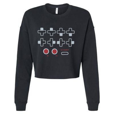 Cheat Code Contra Password Retro Game Gamer Gaming Cropped Pullover Crew