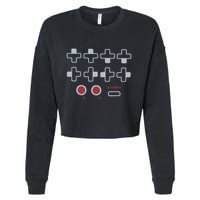 Cheat Code Contra Password Retro Game Gamer Gaming Cropped Pullover Crew