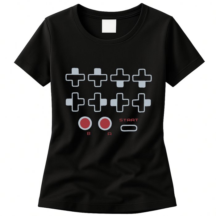 Cheat Code Contra Password Retro Game Gamer Gaming Womens T-Shirt