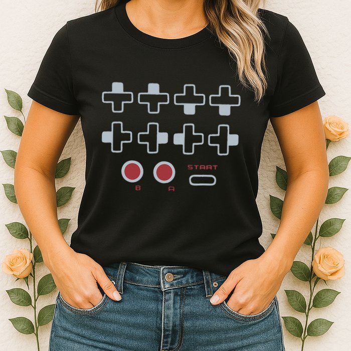 Cheat Code Contra Password Retro Game Gamer Gaming Womens T-Shirt