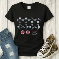 Cheat Code Contra Password Retro Game Gamer Gaming Womens T-Shirt