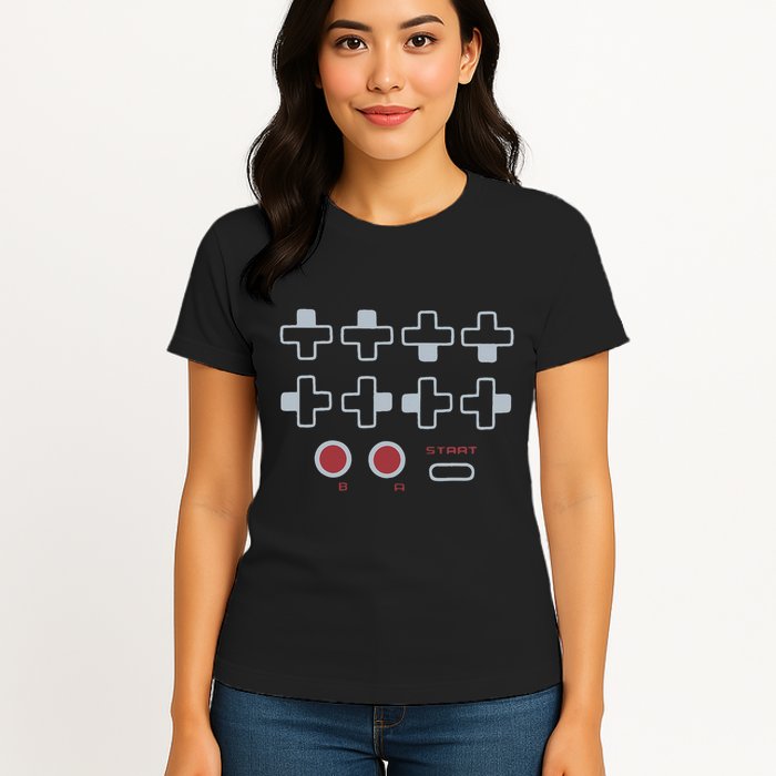 Cheat Code Contra Password Retro Game Gamer Gaming Womens T-Shirt