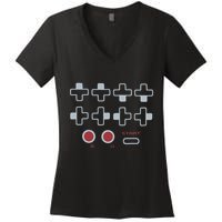 Cheat Code Contra Password Retro Game Gamer Gaming Women's V-Neck T-Shirt