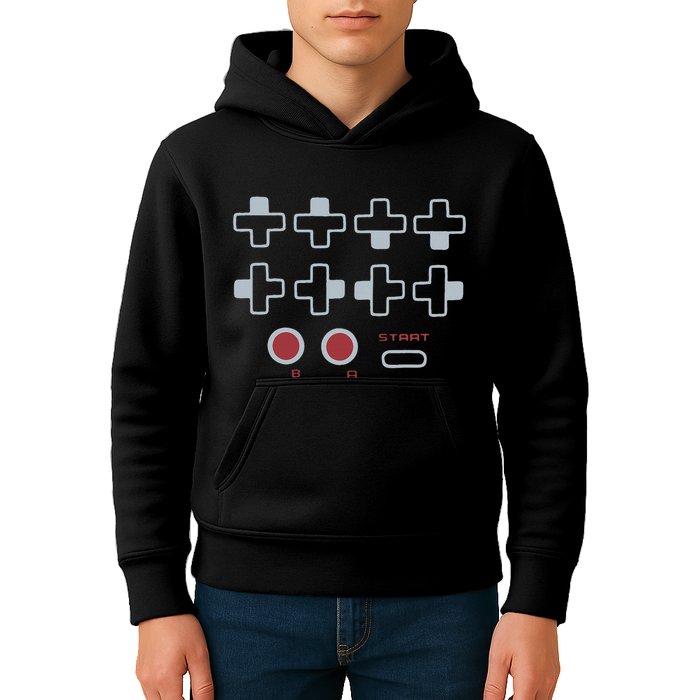 Cheat Code Contra Password Retro Game Gamer Gaming Kids Hoodie
