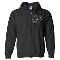 Cheat Code Contra Password Retro Game Gamer Gaming Full Zip Hoodie