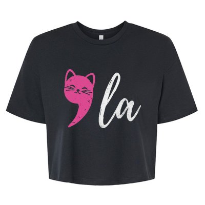 Cute Cat Comma La Kamala Harris For President 2024 Election Bella+Canvas Jersey Crop Tee