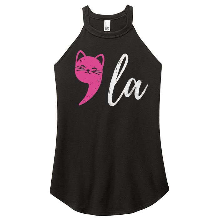 Cute Cat Comma La Kamala Harris For President 2024 Election Women’s Perfect Tri Rocker Tank