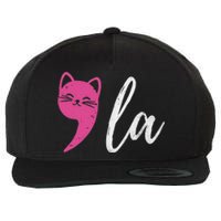 Cute Cat Comma La Kamala Harris For President 2024 Election Wool Snapback Cap