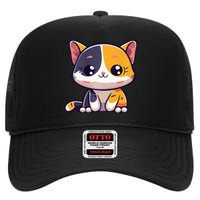 Calico Cat Cute Kitty Pet Kitten Owner Purr Meow Mom Mother High Crown Mesh Back Trucker Hat