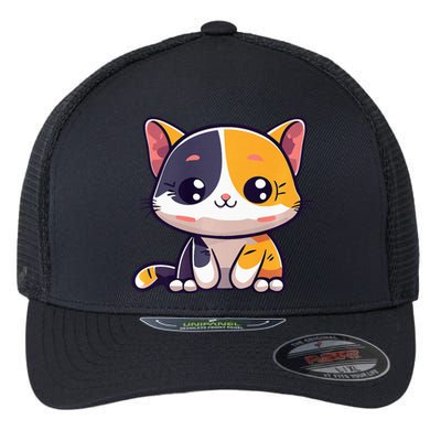 Calico Cat Cute Kitty Pet Kitten Owner Purr Meow Mom Mother Flexfit Unipanel Trucker Cap