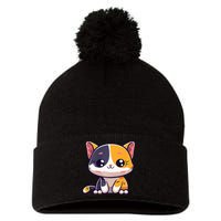 Calico Cat Cute Kitty Pet Kitten Owner Purr Meow Mom Mother Pom Pom 12in Knit Beanie