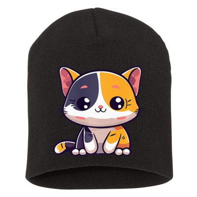 Calico Cat Cute Kitty Pet Kitten Owner Purr Meow Mom Mother Short Acrylic Beanie