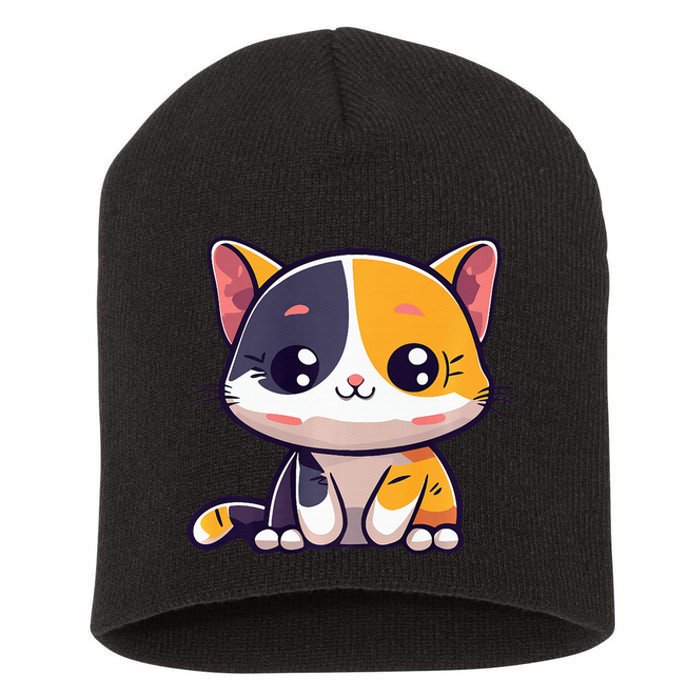 Calico Cat Cute Kitty Pet Kitten Owner Purr Meow Mom Mother Short Acrylic Beanie