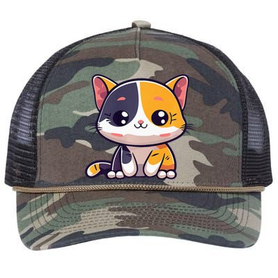 Calico Cat Cute Kitty Pet Kitten Owner Purr Meow Mom Mother Retro Rope Trucker Hat Cap