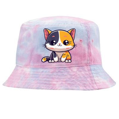 Calico Cat Cute Kitty Pet Kitten Owner Purr Meow Mom Mother Tie-Dyed Bucket Hat