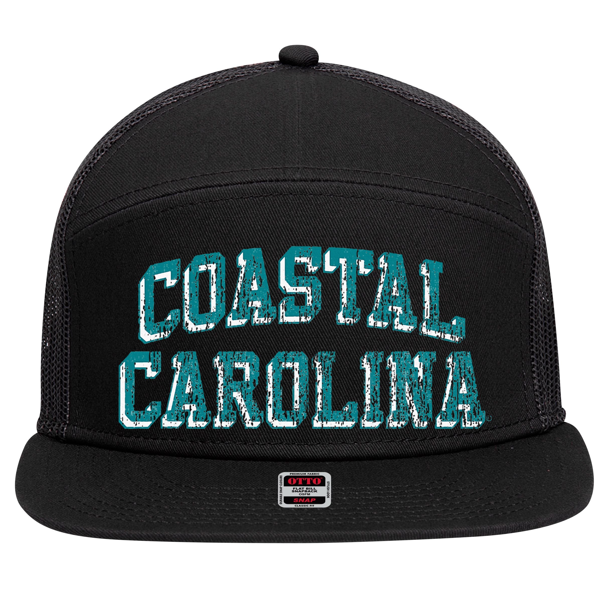 Coastal Carolina Chanticleers Retro Arch Logo 7 Panel Mesh Trucker Snapback Hat