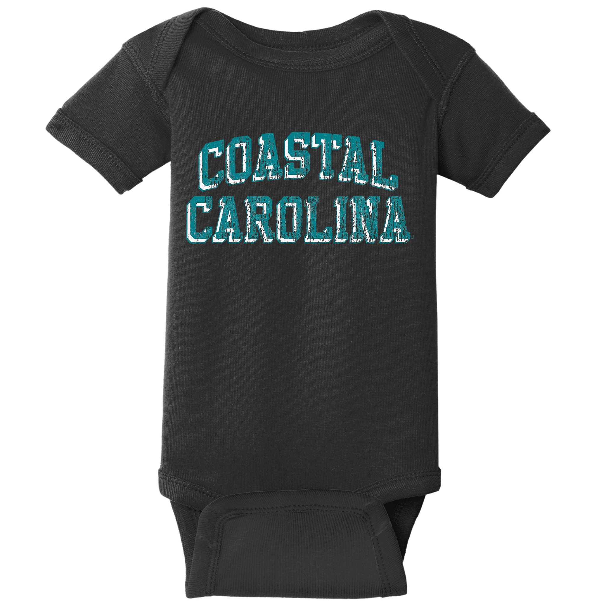 Coastal Carolina Chanticleers Retro Arch Logo Baby Bodysuit