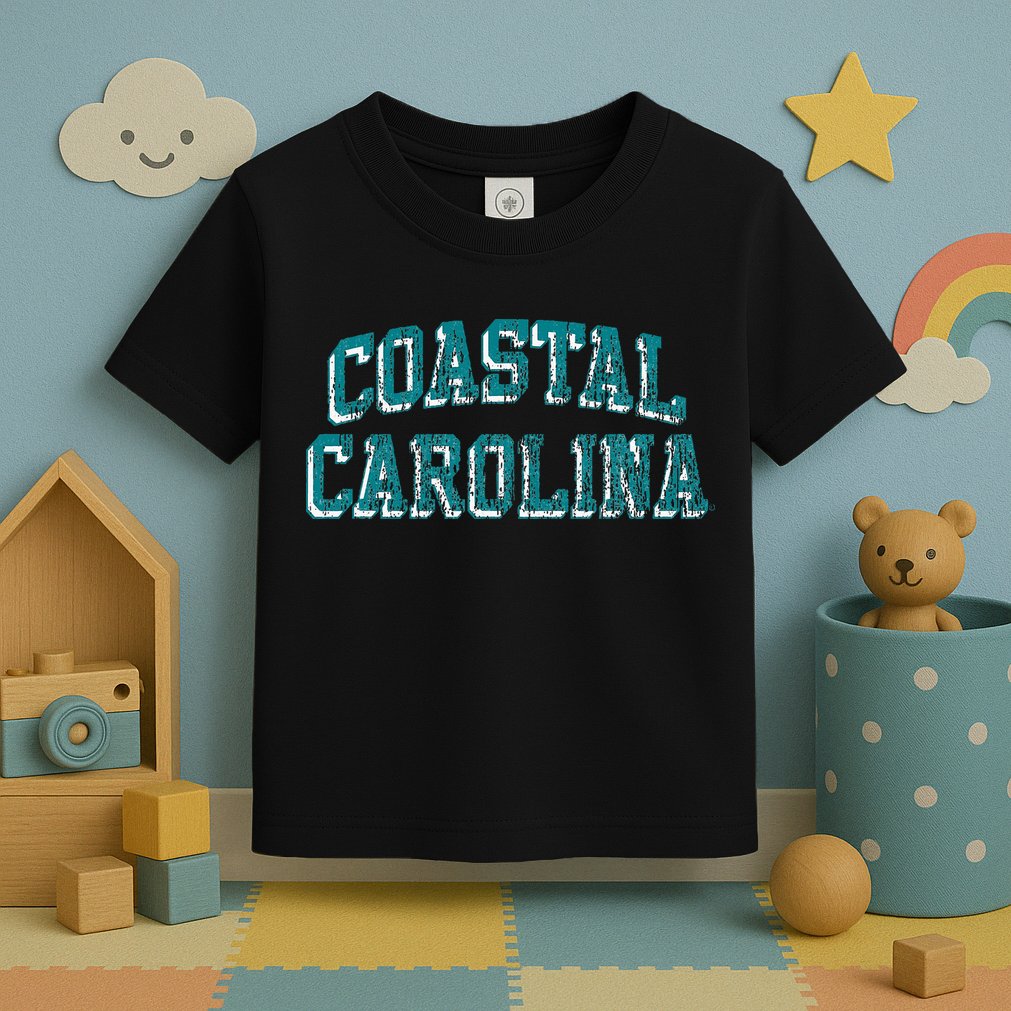 Coastal Carolina Chanticleers Retro Arch Logo Toddler T-Shirt