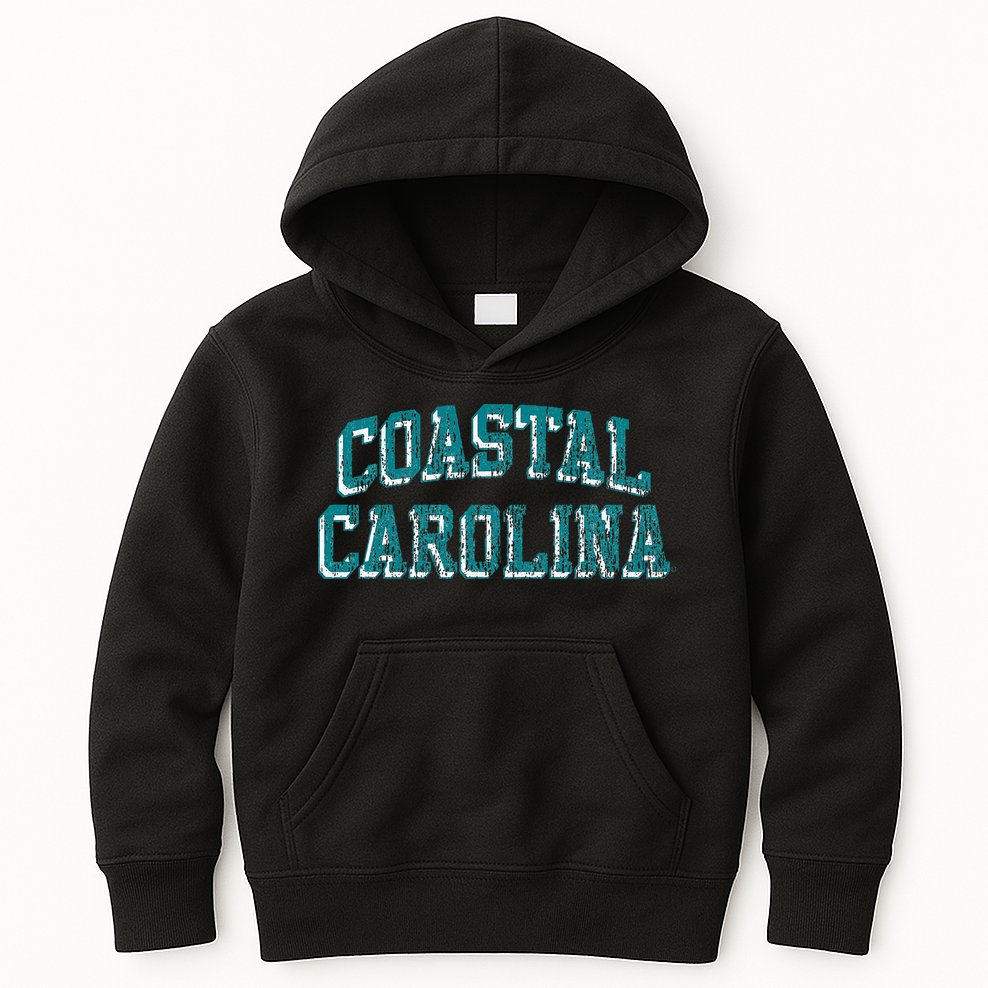 Coastal Carolina Chanticleers Retro Arch Logo Kids Hoodie