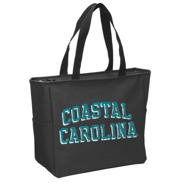 Coastal Carolina Chanticleers Retro Arch Logo Zip Tote Bag