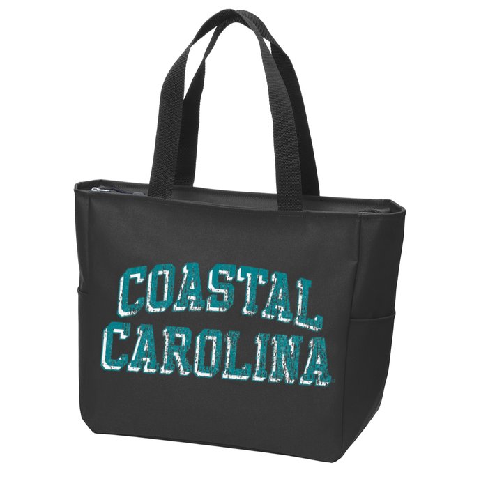 Coastal Carolina Chanticleers Retro Arch Logo Zip Tote Bag