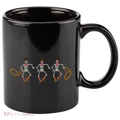 Country Cow Cow Halloween Dancing Skeleton Clothing Meaningful Gift 11oz C Handle Ceramic Mug