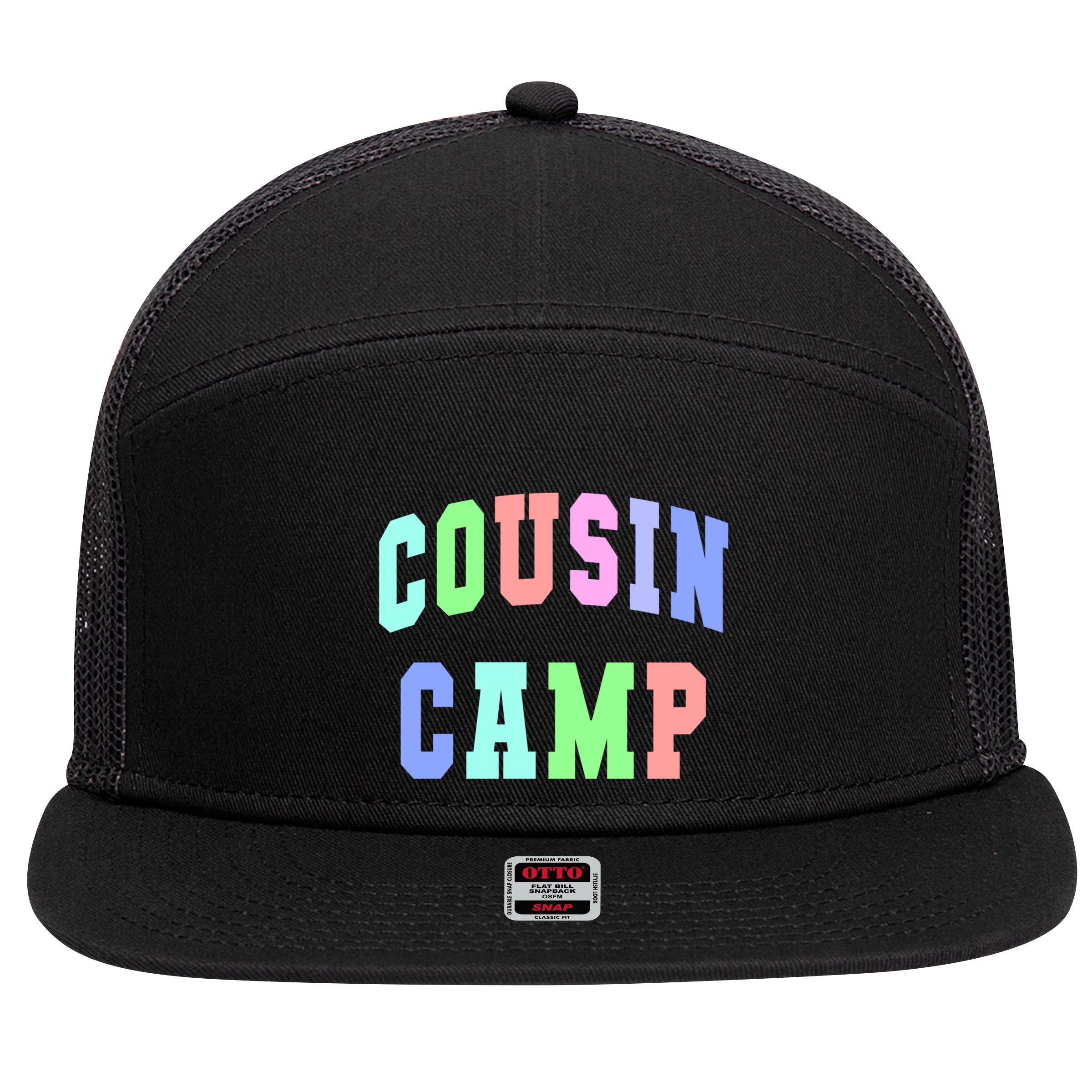 College Cousin Camp Aunt Team Family Vibes Best Ever Gift 7 Panel Mesh Trucker Snapback Hat