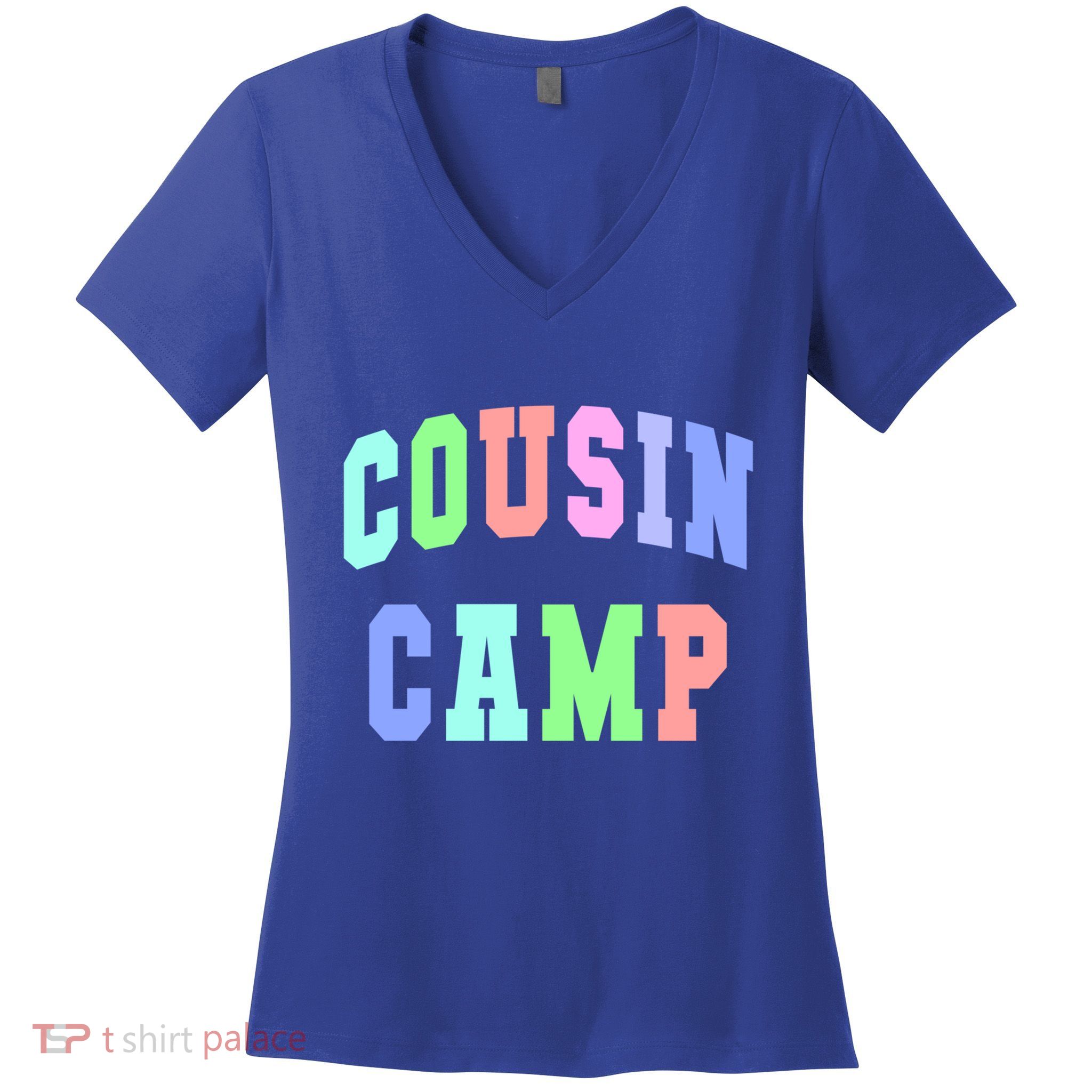 College Cousin Camp Aunt Team Family Vibes Best Ever Gift Women's V-Neck T-Shirt