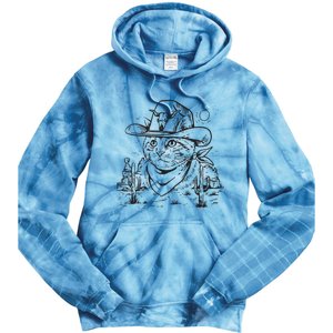 Cowboy Cat Cowboy Cat Kitty Country Western Tie Dye Hoodie