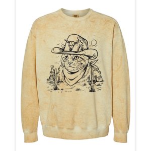 Cowboy Cat Cowboy Cat Kitty Country Western Colorblast Crewneck Sweatshirt