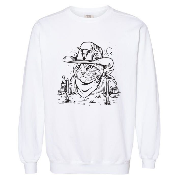 Cowboy Cat Cowboy Cat Kitty Country Western Garment-Dyed Sweatshirt