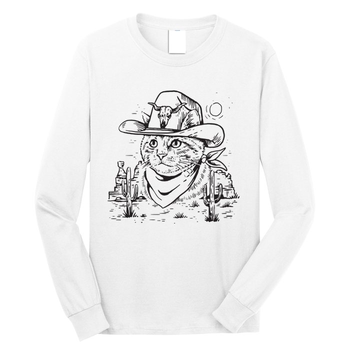 Cowboy Cat Cowboy Cat Kitty Country Western Long Sleeve Shirt