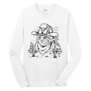 Cowboy Cat Cowboy Cat Kitty Country Western Tall Long Sleeve T-Shirt