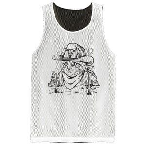 Cowboy Cat Cowboy Cat Kitty Country Western Mesh Reversible Basketball Jersey Tank