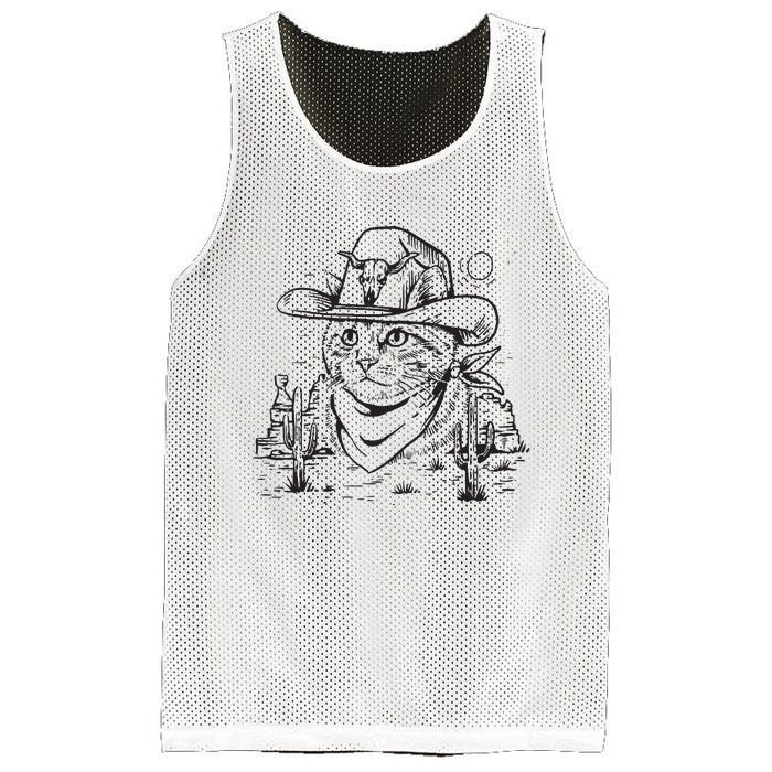 Cowboy Cat Cowboy Cat Kitty Country Western Mesh Reversible Basketball Jersey Tank