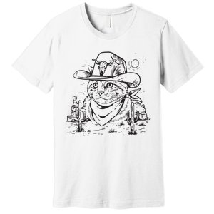 Cowboy Cat Cowboy Cat Kitty Country Western Premium T-Shirt