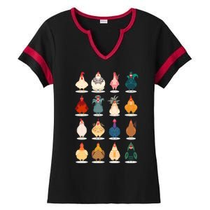 Cute Chicken Ladies Halftime Notch Neck Tee