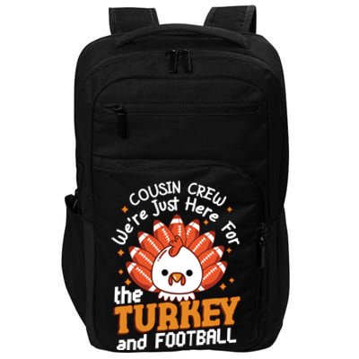 Cousin Crew Cute Turkey Football Feathers Happy Thanksgiving Gift Impact Tech Backpack