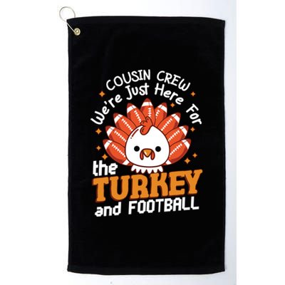 Cousin Crew Cute Turkey Football Feathers Happy Thanksgiving Gift Platinum Collection Golf Towel