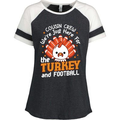 Cousin Crew Cute Turkey Football Feathers Happy Thanksgiving Gift Enza Ladies Jersey Colorblock Tee