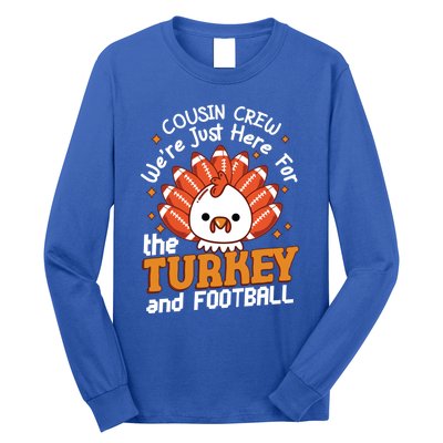 Cousin Crew Cute Turkey Football Feathers Happy Thanksgiving Gift Long Sleeve Shirt