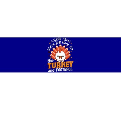 Cousin Crew Cute Turkey Football Feathers Happy Thanksgiving Gift Bumper Sticker