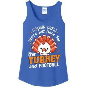 Cousin Crew Cute Turkey Football Feathers Happy Thanksgiving Gift Ladies Essential Tank