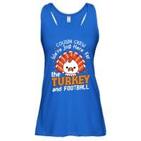 Cousin Crew Cute Turkey Football Feathers Happy Thanksgiving Gift Ladies Essential Flowy Tank