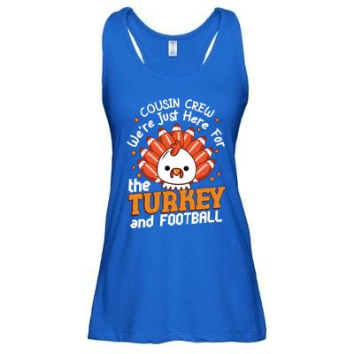 Cousin Crew Cute Turkey Football Feathers Happy Thanksgiving Gift Ladies Essential Flowy Tank