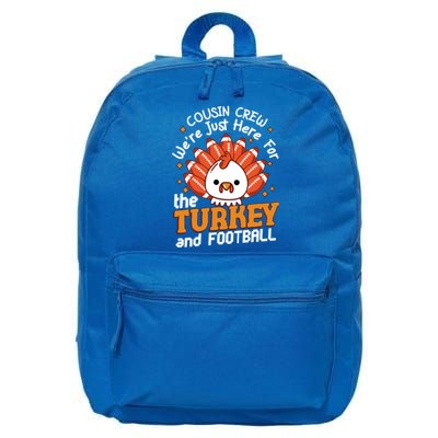 Cousin Crew Cute Turkey Football Feathers Happy Thanksgiving Gift 16 in Basic Backpack