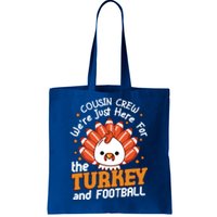 Cousin Crew Cute Turkey Football Feathers Happy Thanksgiving Gift Tote Bag